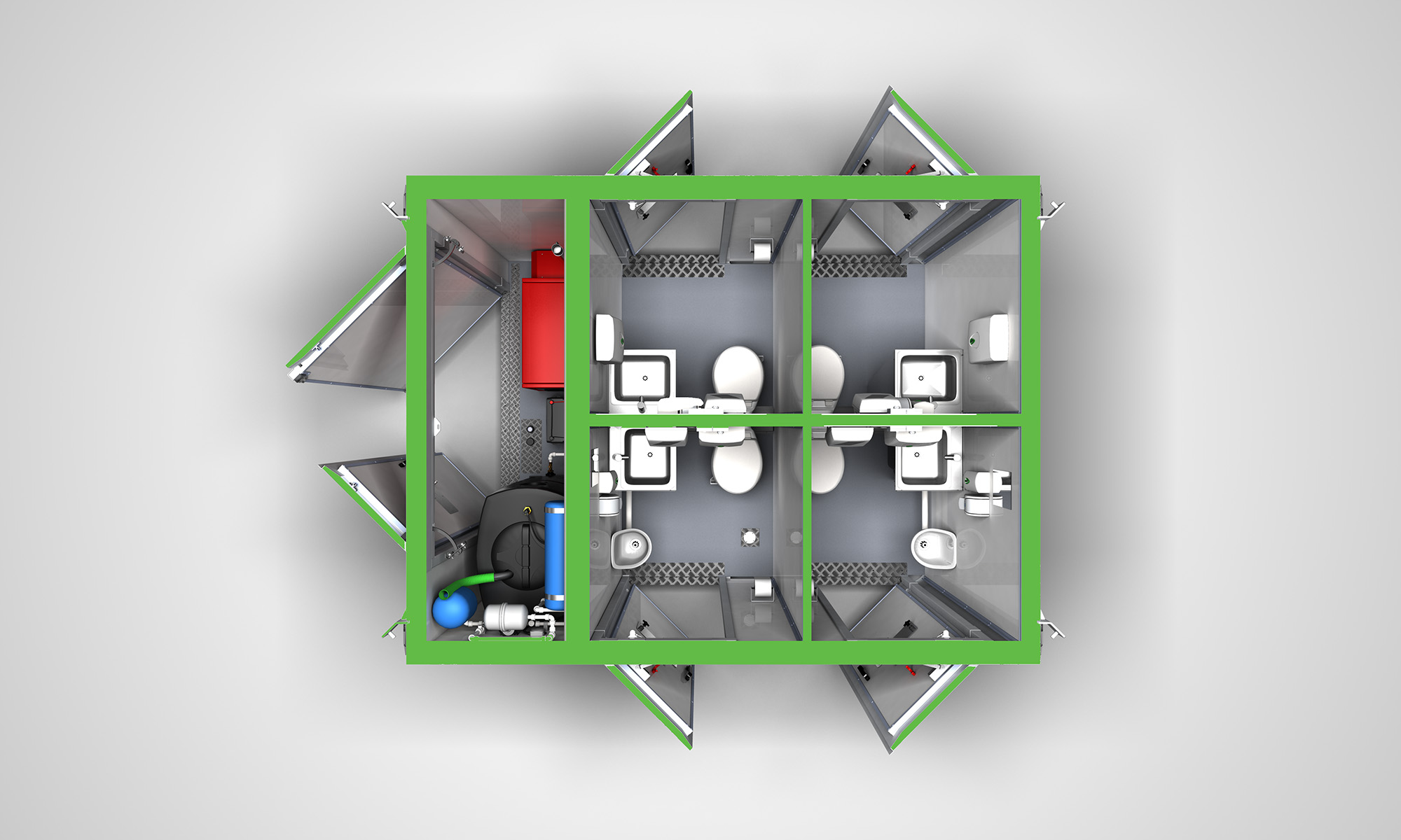 ECOHire Eco Loo 2+2 PLAN